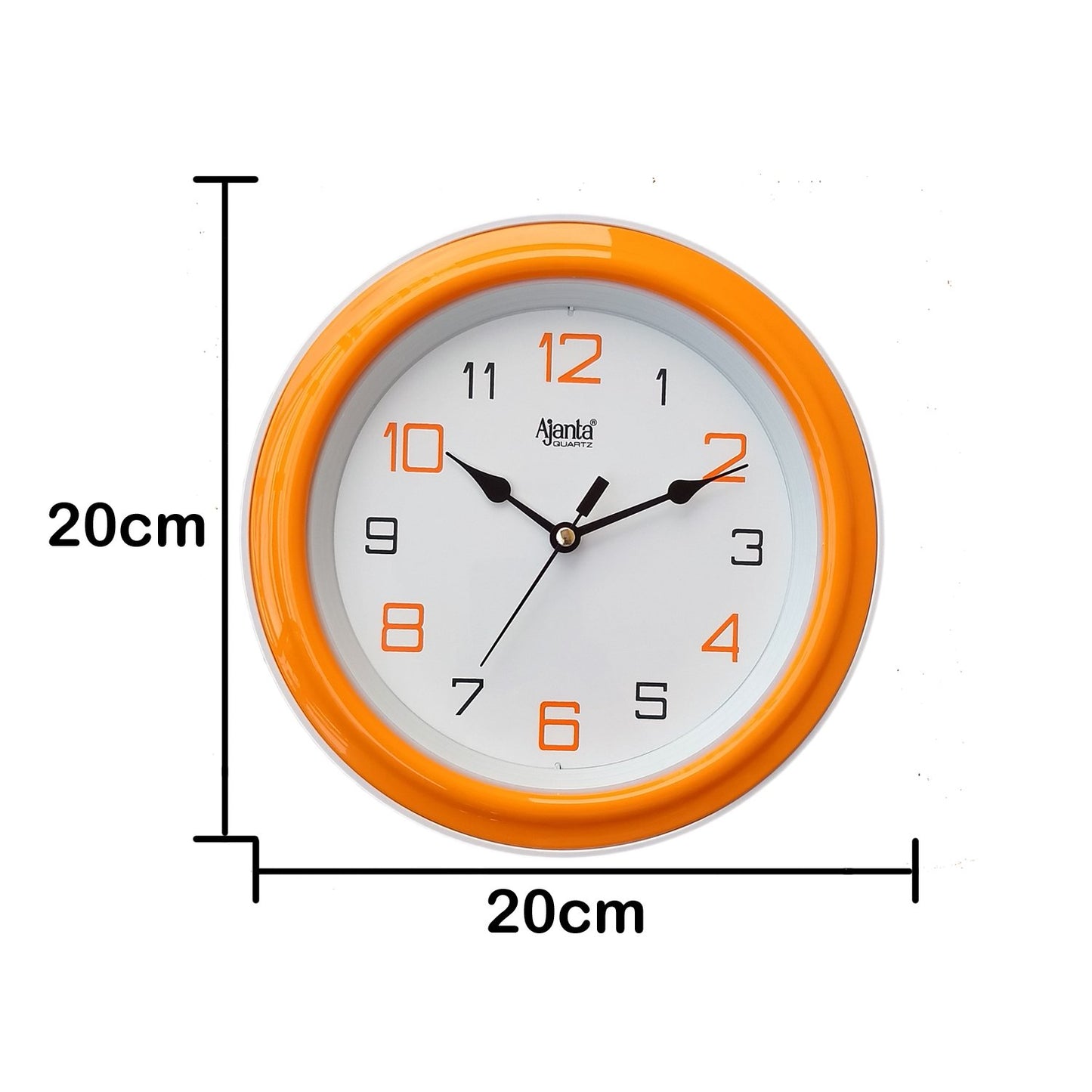 Ajanta Round Motion Analog Wall Clock 20.5cm Orange Plastic