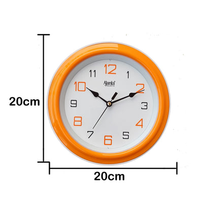 Ajanta Round Motion Analog Wall Clock 20.5cm Orange Plastic