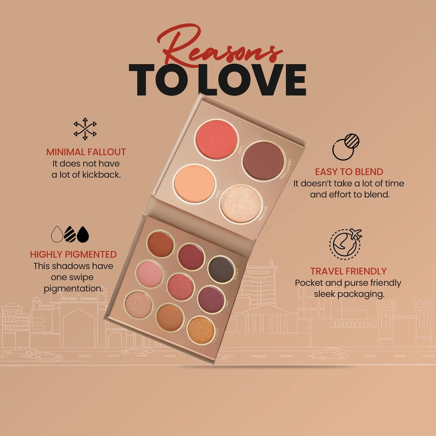 9-Color Makeup Kit: Eyeshadow, Highlighter, Blush & More, 16g