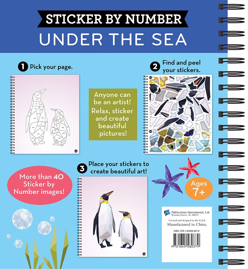 Brain Games - Sticker by Number: Under the Sea - 2 Books in 1 (42 Images to Sticker)