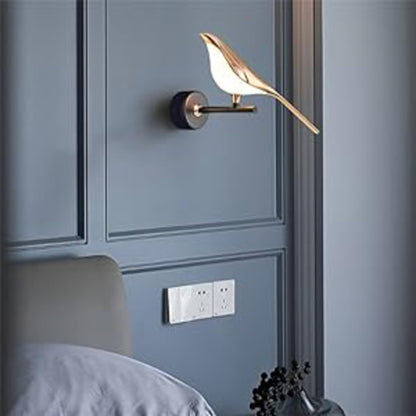 LED Wall Light Artistic Bird Shape Rose Gold 30cm Modern Decorative Sconce