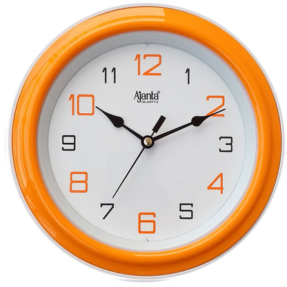 Ajanta Round Motion Analog Wall Clock 20.5cm Orange Plastic