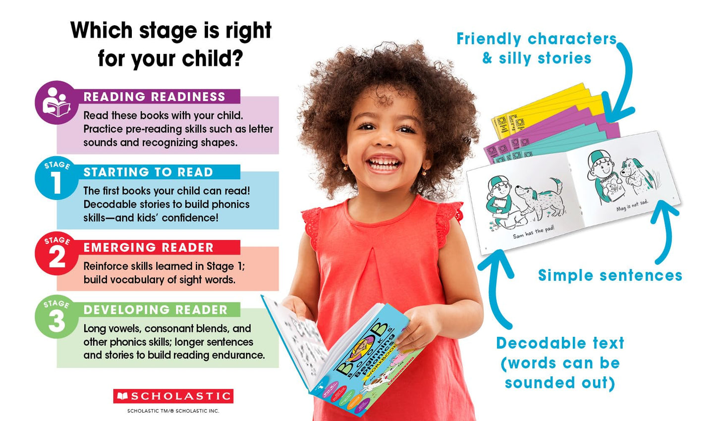 Bob Books - Set 1: Beginning Readers Box Set | Phonics, Ages 4 and up, Kindergarten (Stage 1: Starting to Read) 