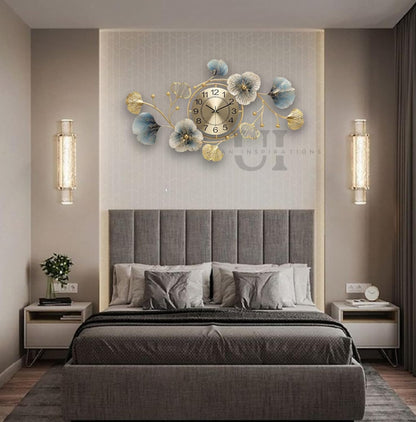 Metal Wall Clock 70cm Antique Design Silent Analog Gold for Living Room