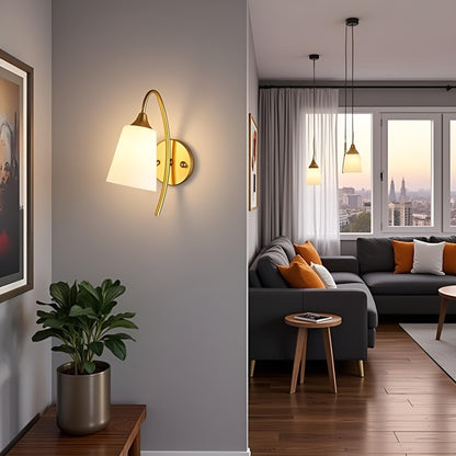 Wall Light Modern Design Gold Metal & PVC 1 Pack for Bedroom, Living Room, Kitchen