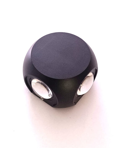LED Wall Light 4 Way Outdoor Waterproof Black Aluminium 8 Watts