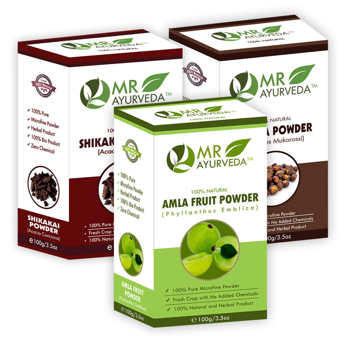 Herbal Hair Care Pack: Amla, Reetha & Shikakai Powders (300g)
