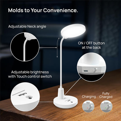 LED Table Lamp with 3 Color Modes and Touch Control - 8W Portable Desk Lamp - Adjustable Design