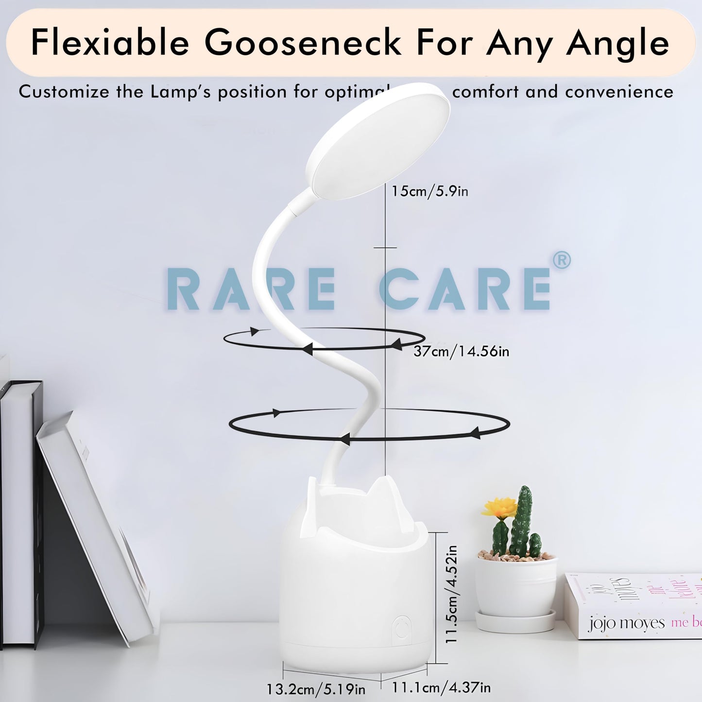 LED Table Lamp with 3 Light Modes - USB Rechargeable - 1200mAh Battery - Modern Design