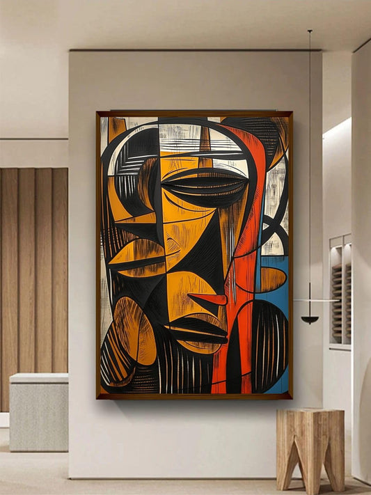 Wall Painting Abstract Canvas Art Multicolor Wooden Framed 20x30 Inches (50x71 cm)