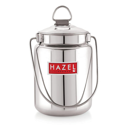 HAZEL Stainless Steel Ghee Oil Milk Container for Kitchen|Capacity of 5000 ml, Silver