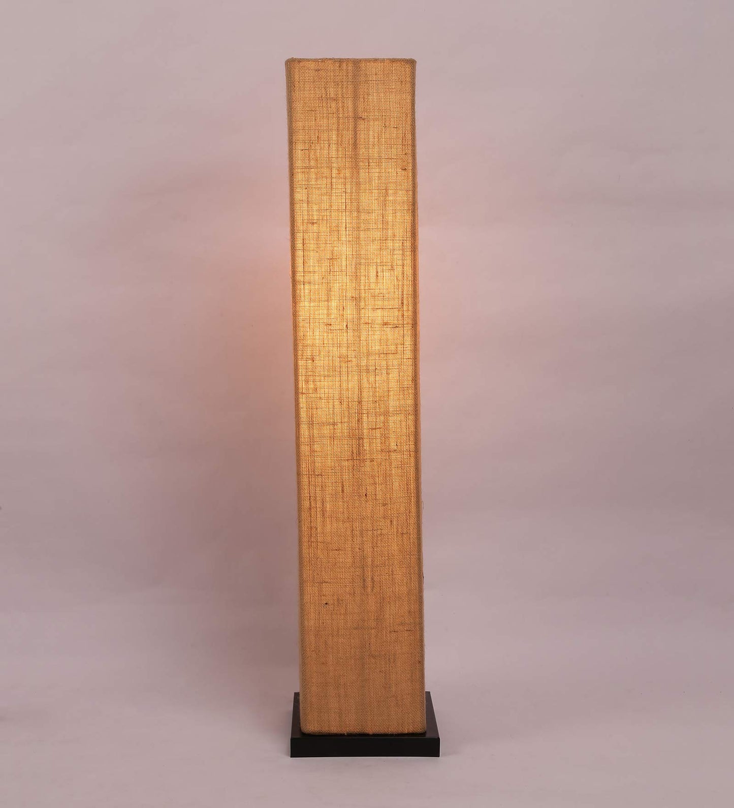 Modern Jute Floor Lamp with Black Iron Base - 33 Inch - Beige Shade