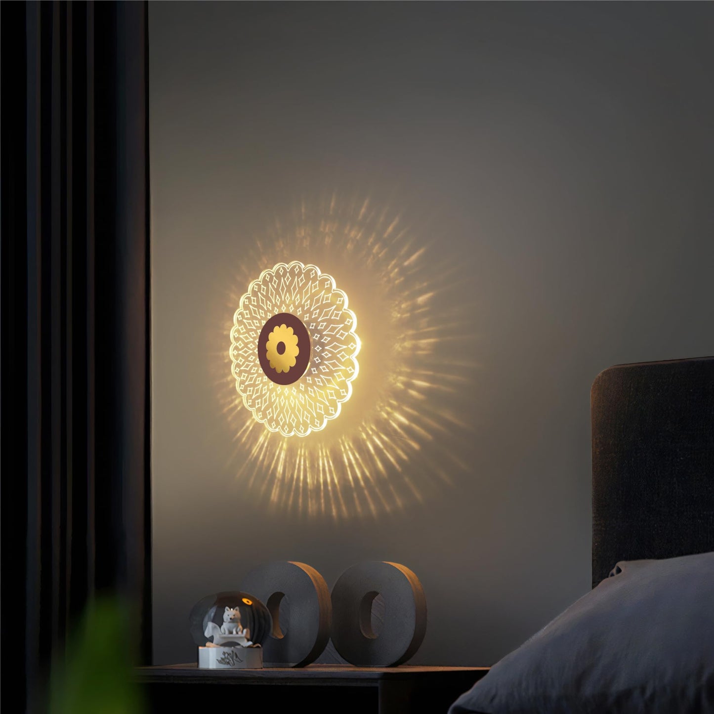 LED Wall Sconce with 3-in-1 Light Modes, Acrylic, 23cm, Modern Design