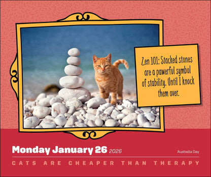 Cats Are Cheaper Than Therapy 2026 Day-to-Day Calendar: More Than 365 Cats 