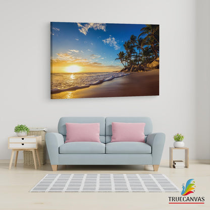Canvas Painting with Wooden Frame - Landscape Of Paradise - 12 x 18 Inch