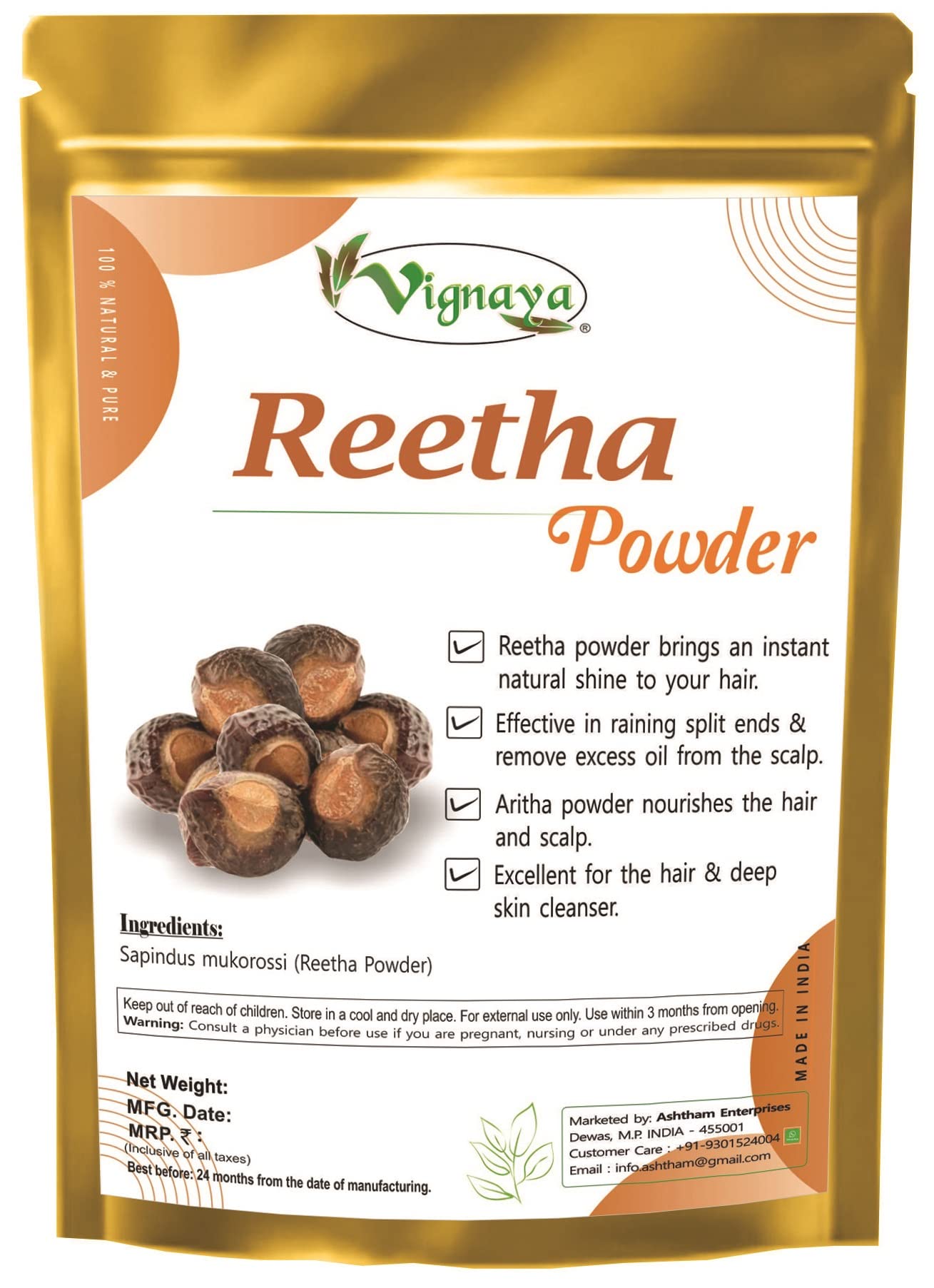Herbal Hair Pack with Amla, Reetha, Shikakai & More - 50g