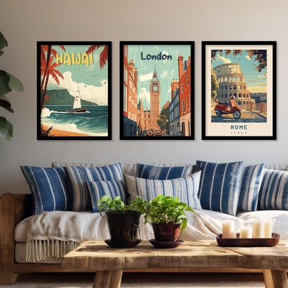 Wall Painting Set of 6 | Modern Framed Art | Engineered Wood | 10x13 inch | Rectangular Design