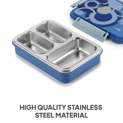 CELLO Zoom 3 Inner Steel Insulated Lunch Box, 915 ml, Light Blue