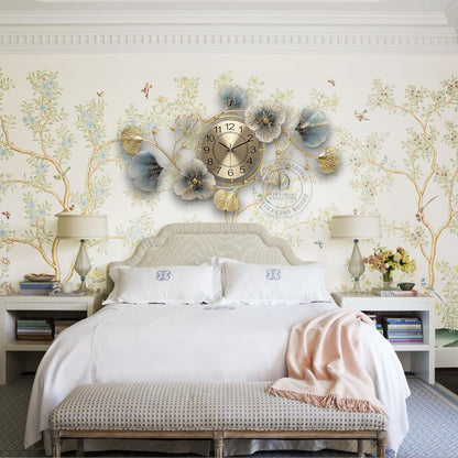 Antique Metal Wall Clock - Large Decorative 60cm Silent Design for Living Room and Office