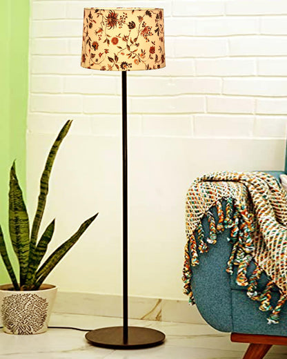 LED Floor Lamp with Black Torchiere Base and White Frosted Glass Shade - 27.9cm Width, 132cm Height