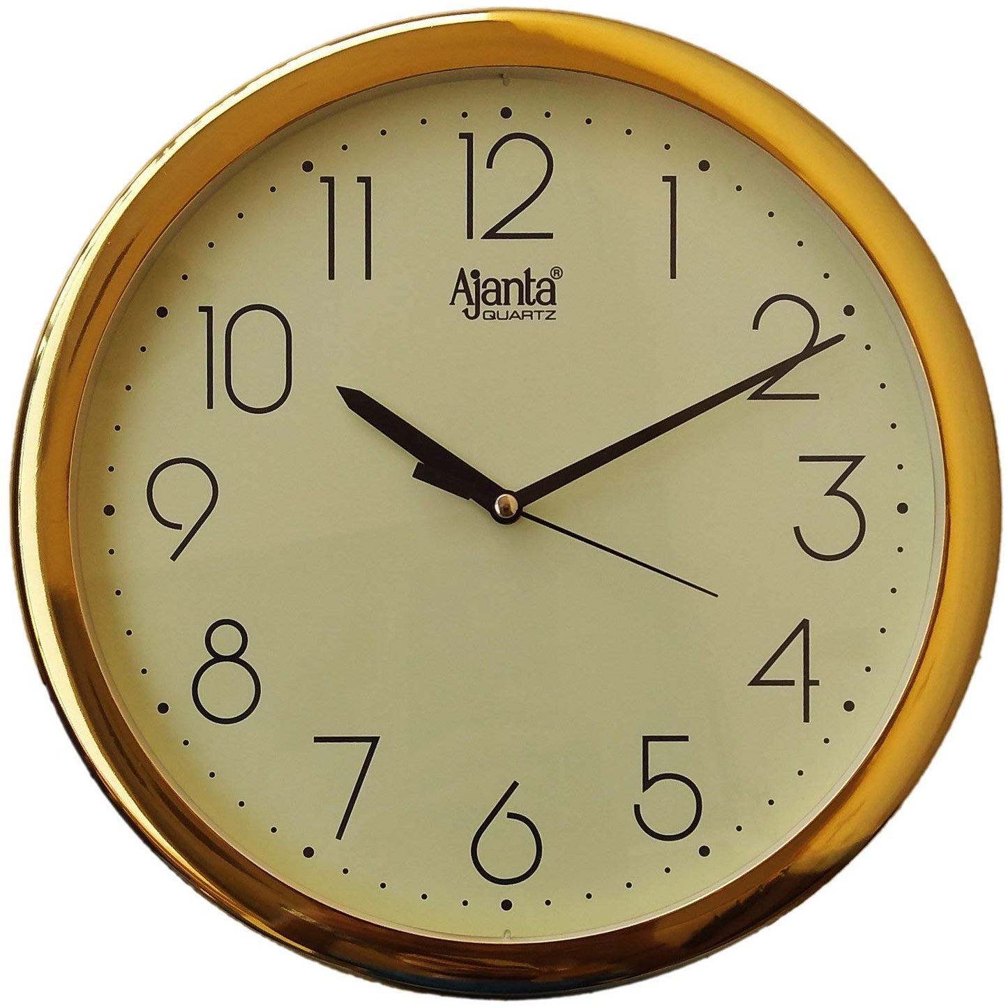 Ajanta Abstract Quartz Analog Wall Clock 26cm Ivory Plastic