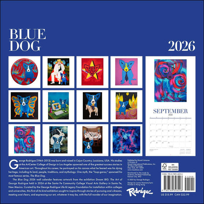 Blue Dog 2026 Wall Calendar