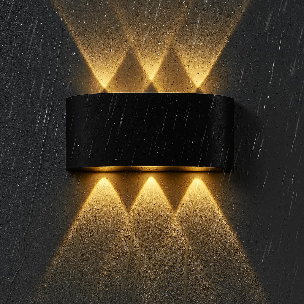 LED Wall Light Sconce Curved Design Black Die-Cast Aluminum 06 Watts Warm White
