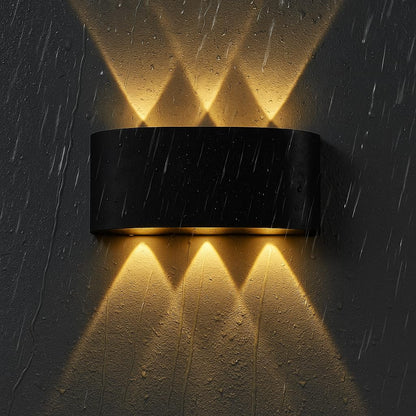 LED Wall Light Sconce Curved Design Black Die-Cast Aluminum 06 Watts Warm White