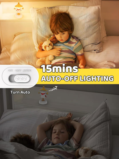 LED Touch Control Night Light Scarecrow Design White Adjustable Brightness 15 Min Auto-Off 40 Hours Battery