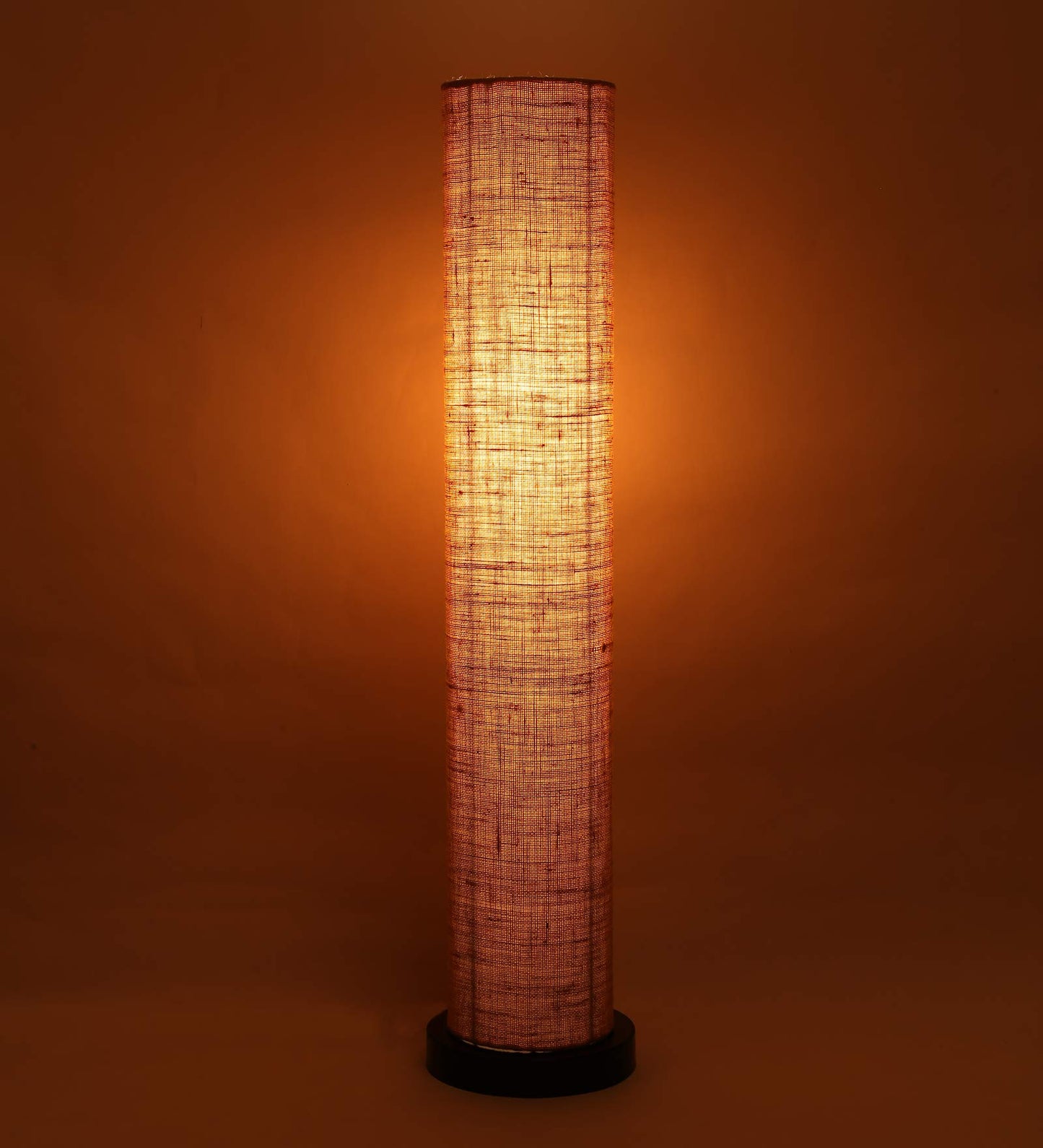 Jute Floor Lamp LED, Modern Iron Base, Beige Shade, Height 33 Inches