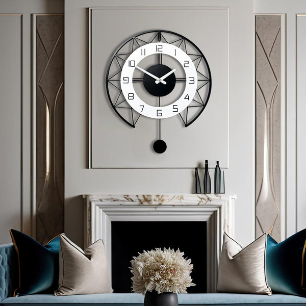 Metal Analog Wall Clock - 40 cm - Oversized Design for Living Room, Office, Kitchen