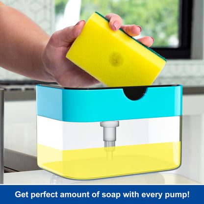 2-in-1 Soap Dispenser with Sponge Holder - 400 ML - Multi-Color