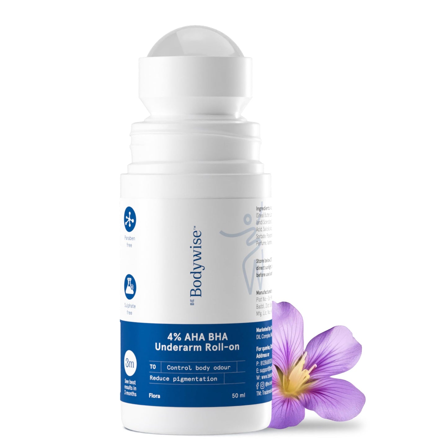 4% AHA BHA Underarm Roll-On 50ml | Odor & Pigment Control
