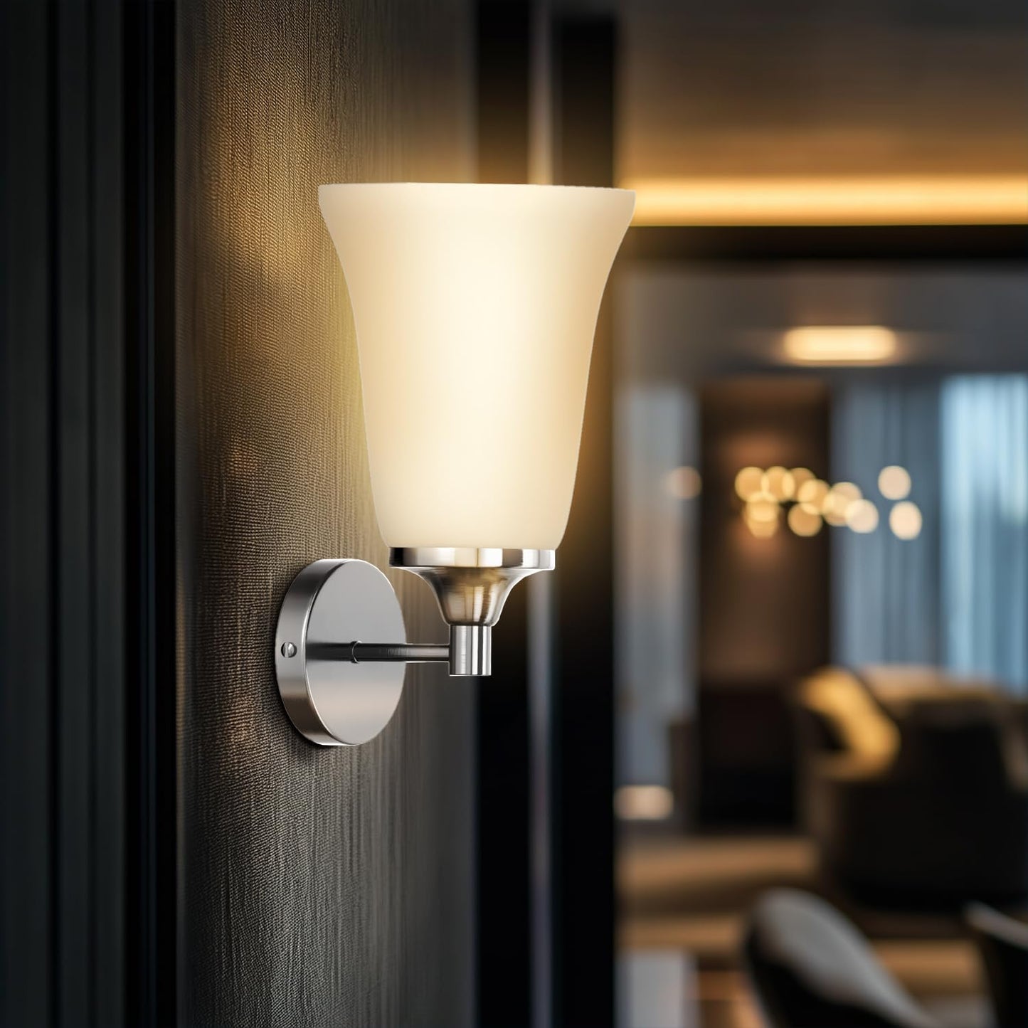 Wall Lamp - Modern Design - Black Finish - E27 - Crompton Wall Smile