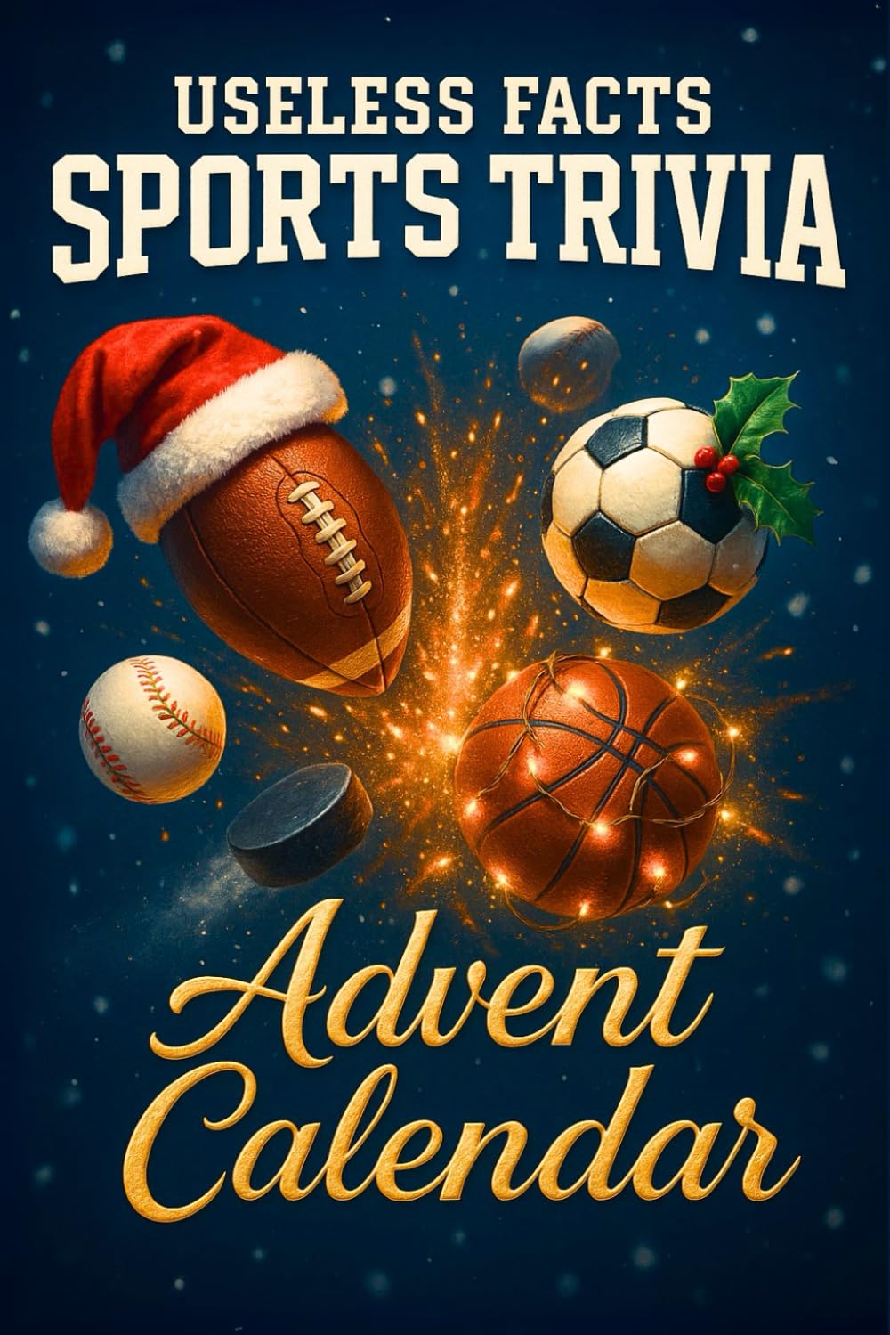Useless Facts Sports Trivia Advent Calendar - 24 Days with 180+ Funny, Interesting and Fascinating Facts about American Football, Basketball, Baseball, Ice Hockey, Soccer and more! (Book + App) 