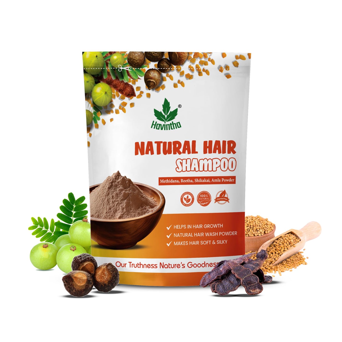 Natural Herbal Shampoo for All Hair Types - 227gm