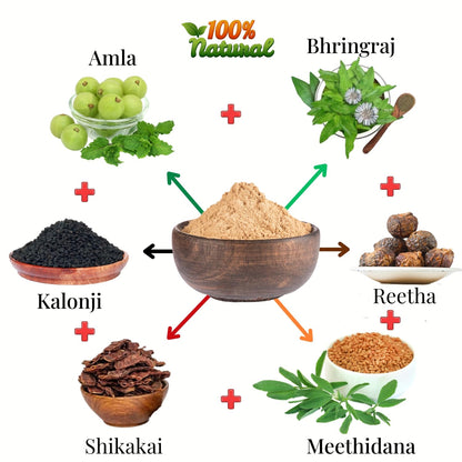 Natural Herbal Shampoo Powder with Amla, Reetha & Bhringraj - 230 gm