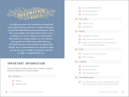 The Little Book of Wedding Checklists: All the Lists and Tips You Need to Plan the Big Day 