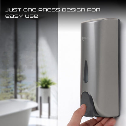Wall Mounted Liquid Soap Dispenser - Gun Grey - 300 ml - Durable ABS Material - Easy Installation