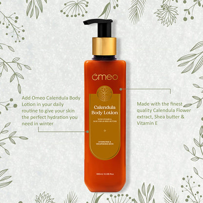 Omeo Calendula Body Lotion with Vitamin E, Aloe Vera & Shea Butter