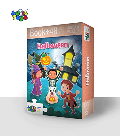Advit Toys - Halloween Jigsaw Puzzle | Halloween Learning Puzzle Gift for Kids (48 Pieces + Educational Fun Fact Book)