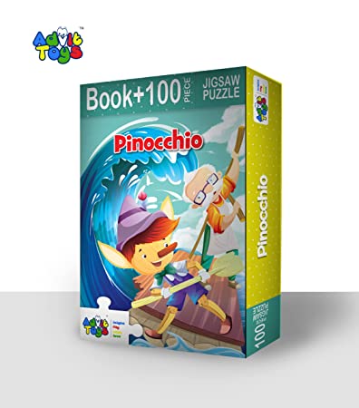 Advit Toys Pinocchio - Jigsaw Puzzle | Educational Story Puzzle for Kids (100 Pieces + Educational Fun Fact Book Inside)