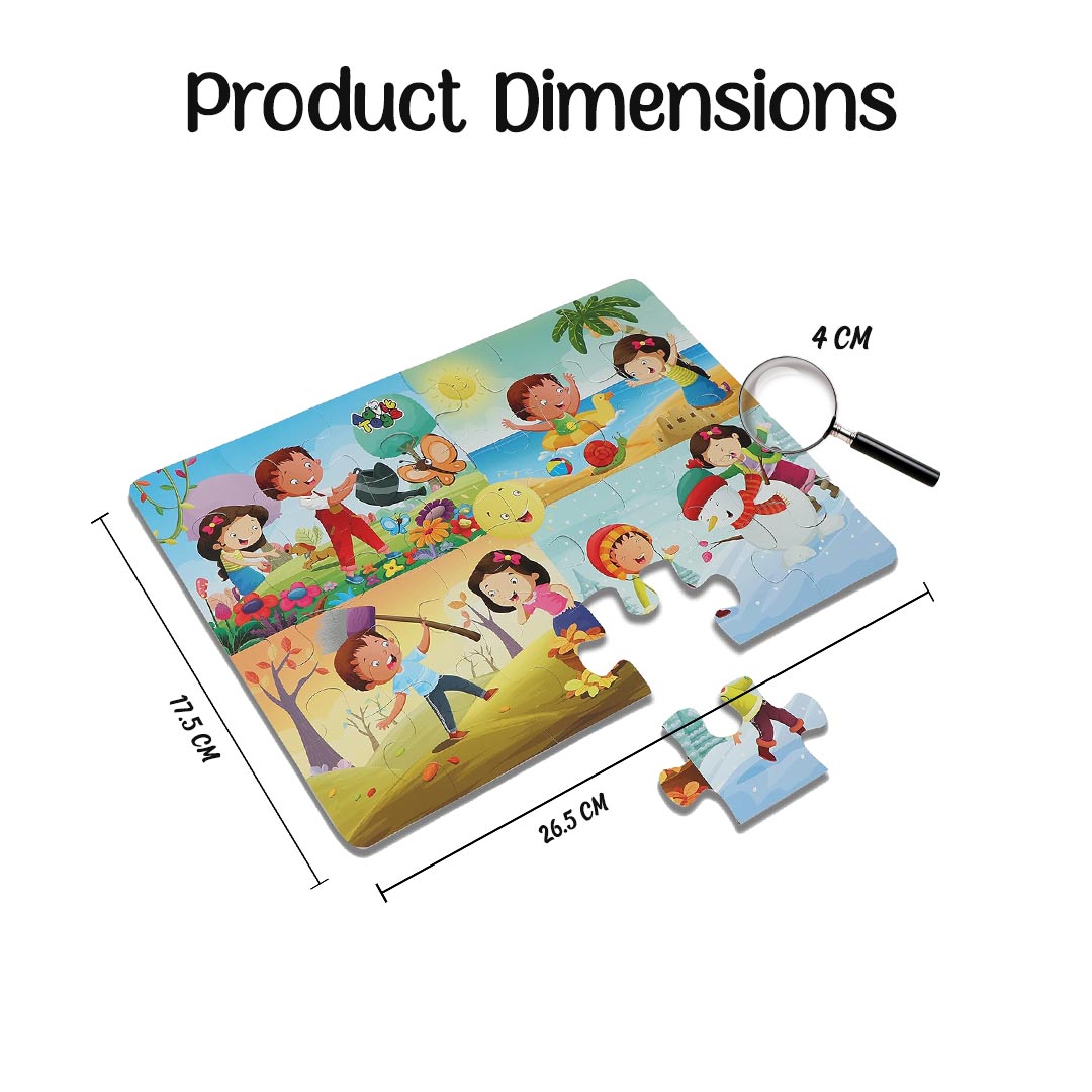 Advit Toys Seasons - Jigsaw Puzzle | Educational Seasons Puzzle for Kids (24 Pieces + Educational Fun Fact Book)