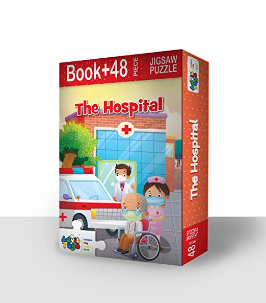 Advit Toys The Hospital Jigsaw Puzzle for Kids 4 -5 Years Brain Boost to Solve The Puzzle | Educational Hospital Puzzle Gift for Kids (48 Pieces + 24 Page Book)