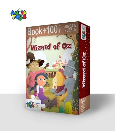 Advit Toys Wizard of Oz - Jigsaw Puzzle | Educational Story Puzzle with Realistic Illustrations (100 Pieces + Educational Fun Fact Book Inside)