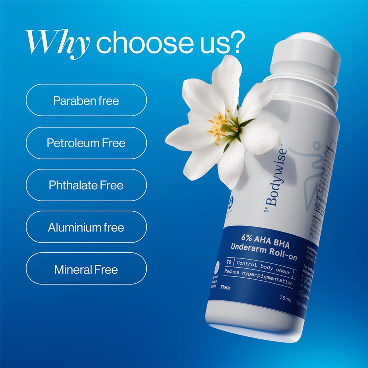 BeBodywise 6% AHA BHA Advanced Underarm Roll On