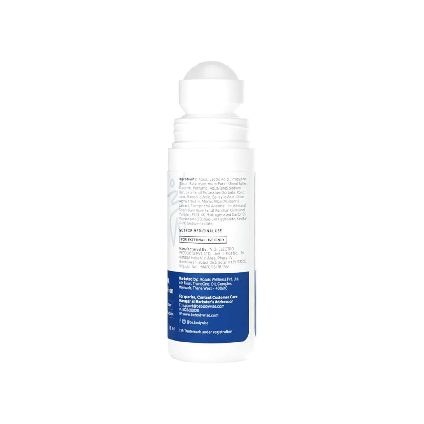 BeBodywise 6% AHA BHA Advanced Underarm Roll On