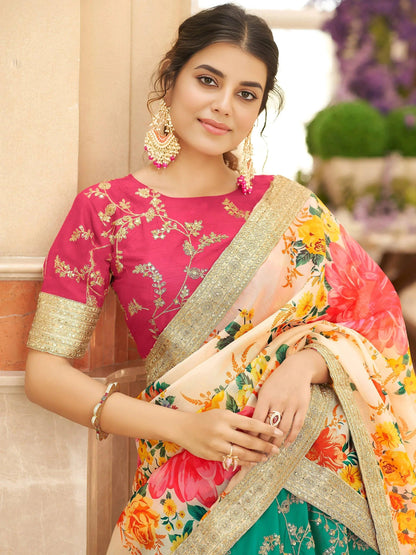 Tulsi Art Enthralling Green Sequins Work Art Silk Sangeet Wear Lehenga Choli