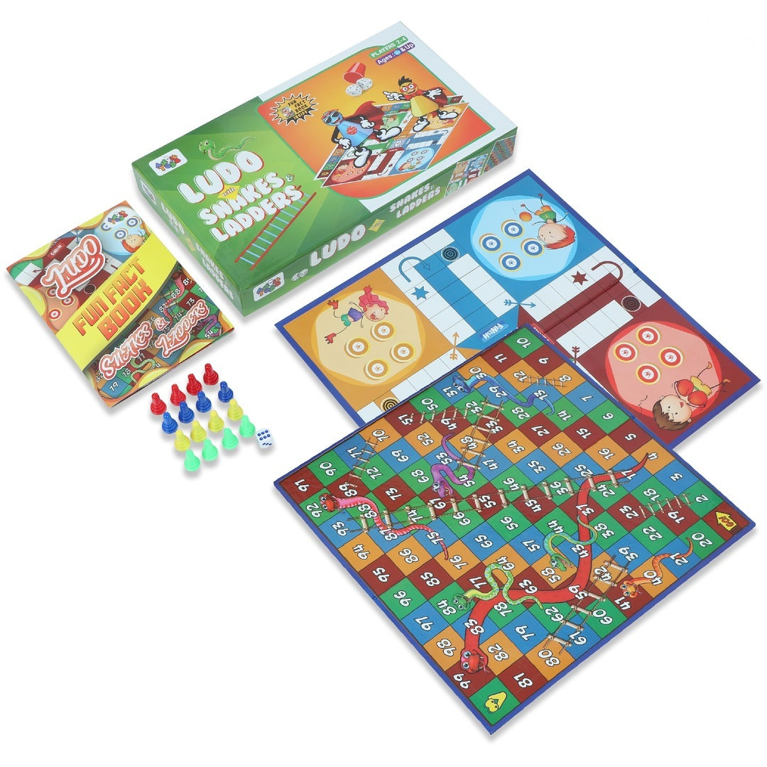 Advit Toys Ludo with Snakes & Ladders 2 in 1 Games for Childrens | Fun Board Game Gift for Kids Age 5+ Years  Multicolour
