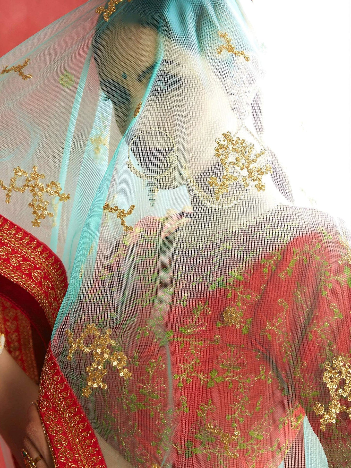 Tulsi Art Rose Pink Floral Print Banglori Silk Bridal Lehenga With Pink Choli And Turquoise Dupatta